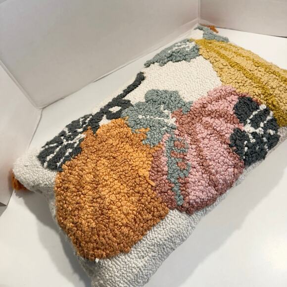 SET of 2 Opalhouse Jungalow pumpkin fall harvest decorative pillow knitted - Picture 10 of 14